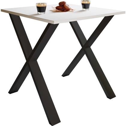 Hioshop XonaX eetkamertafel 80x80cm wit, zwart.