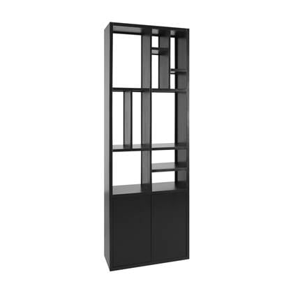 Woonexpress Boekenkast Yola - MDF - Zwart - 80 x 220 x 30 cm (BxHxD)