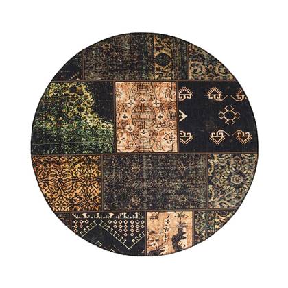 Heritaged Rond patchwork vloerkleed - Fade No.1 olijfgroen - 115 cm