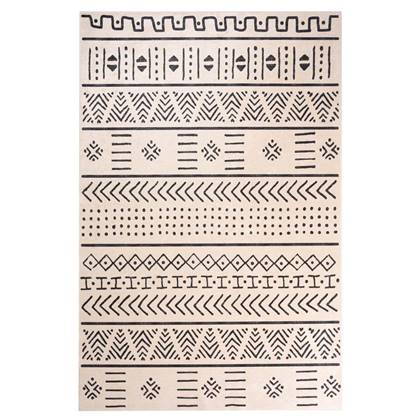 Tapeso Bohemian vloerkleed wasbaar - Moderna wit|zwart - 140x200 cm