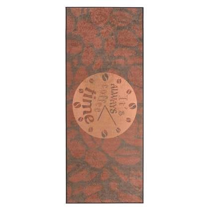 Tapeso Keukenloper wasbaar - It's always coffee time - bruin - 60x150