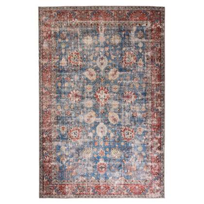 Heritaged Vintage vloerkleed - Fade Oasis blauw|rood - 152x230 cm