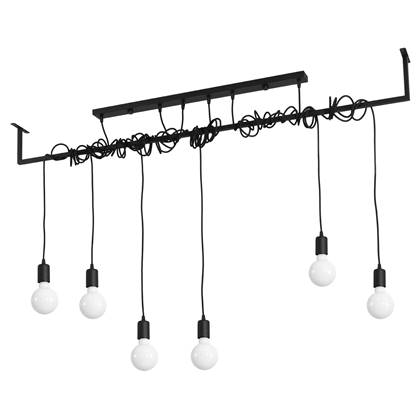 Light Your Home DeWitt Kroonluchter -  - Metaal - 6xE27 - Woonkamer - Eetkamer - Black