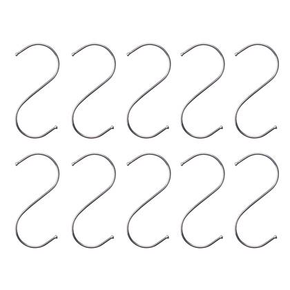 QUVIO Ophanghaken - RVS - Zilver - L - 12 cm (h) - 10 stuks