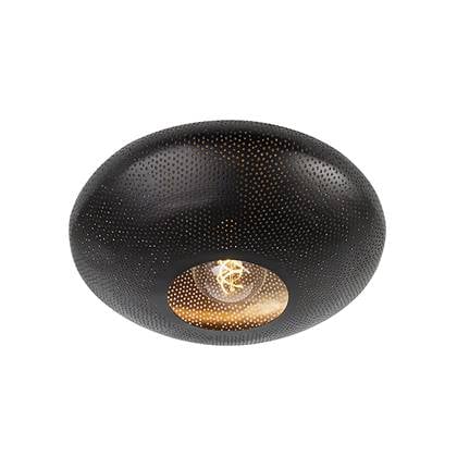 QAZQA Smart plafondlamp zwart met goud 40 cm incl. Wifi G95 -