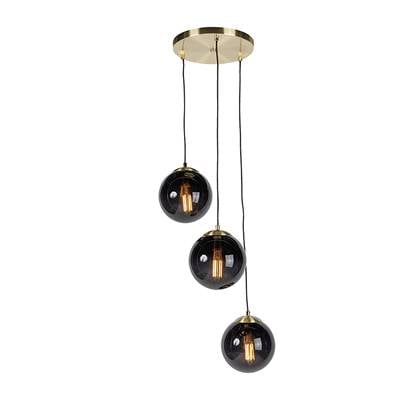 QAZQA LED Hanglamp pallon Zwart Art Deco D 45cm