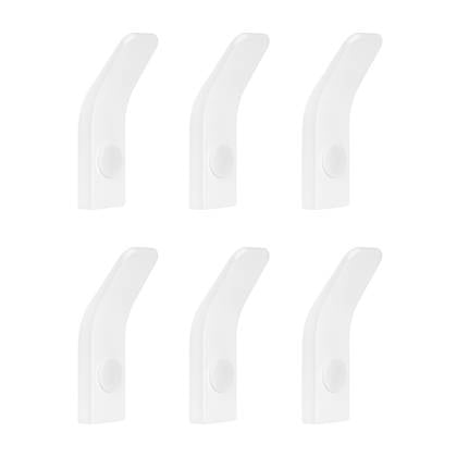 QUVIO Haakje metaal wand - Wit - Set van 6 Zwart