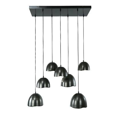 MOOS Logan Hanglamp 7-lichts Zwart-Nikkel