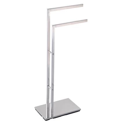MSV Handdoeken rek badkamer - chroom metaal - 30 x 85 cm Zilver