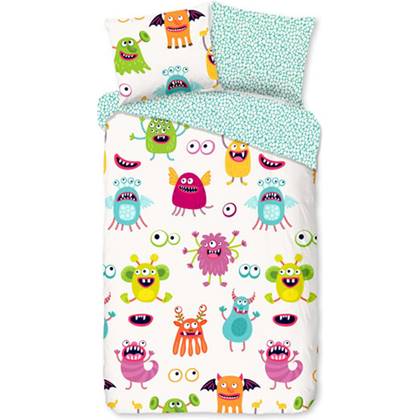 Good Morning Kinderdekbedovertrek BOOH 140x200|220 cm gebroken wit Multicolor