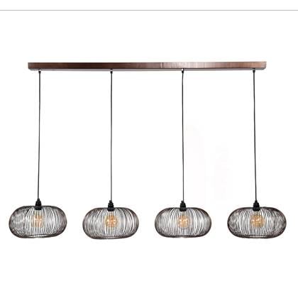 AnLi Style Hanglamp 4x Ø35 disk wire copper twist