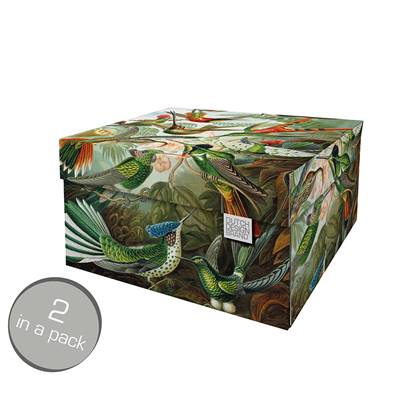 Dutch Design Brand - Dutch Design Storage Box Small - Opbergdoos - Opbergbox - Bewaardoos - Planten, Jungle, Kolibries - Art of Nature