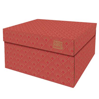 Dutch Design Brand - Dutch Design Storage Box - Opbergdoos - Opbergbox - Bewaardoos - Roaring 20's - Rood - Art Deco Velvet Red