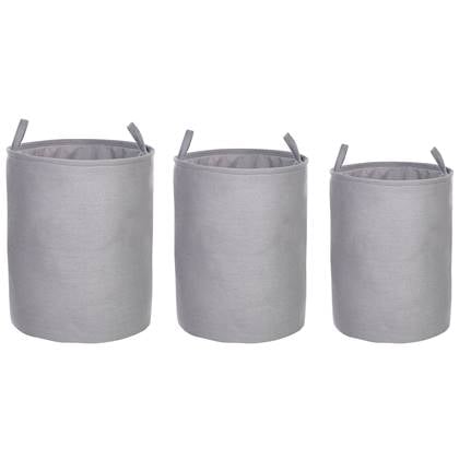 Beliani - ARCHA - Manden set van 3 - Grijs - Polyester