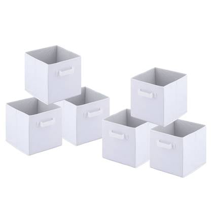 SVJ Opvouwbare Opbergbox Vierkant - 27 x 28 x 27 cm - Polypropyleen - Geel - Set van 6
