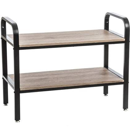 5five Schoenenrek - 6 schoenen - metaal-hout - 71,5 x 57,5 cm Zwart