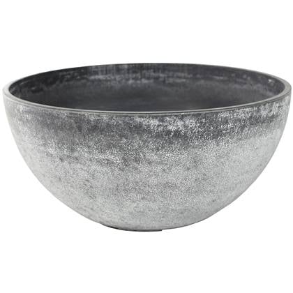 Ter Steege Bloempot schaal - kunststof - grijs - D35xH17 cm