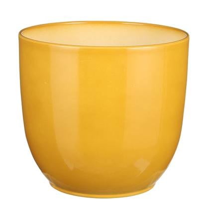 Mica Decorations Planten|bloempot Tusca - - D22 x H20cm Geel