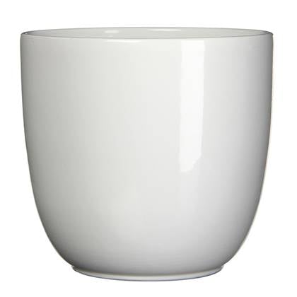 Mica Decorations Bloempot|plantenpot - keramiek - D19 cm x H18 Wit
