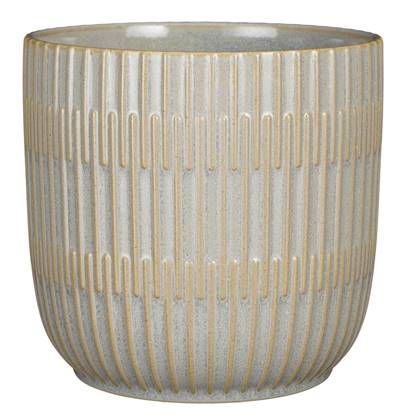 Mica Decorations Plantenpot - keramiek - licht - D19-H18 cm Grijs