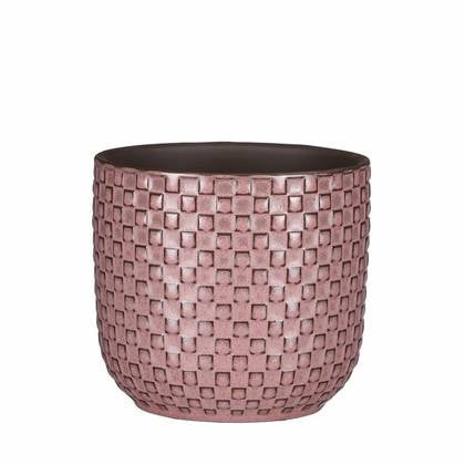 Mica Decorations Plantenpot - keramiek - - 12 x 11 cm Roze