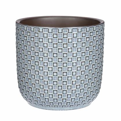 Mica Decorations Plantenpot - keramiek - - D17 x H16 cm Blauw