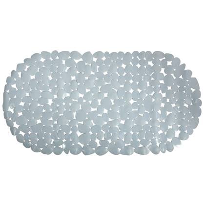 MSV Douche|bad anti-slip mat badkamer - pvc - - 35 x 68 cm Grijs