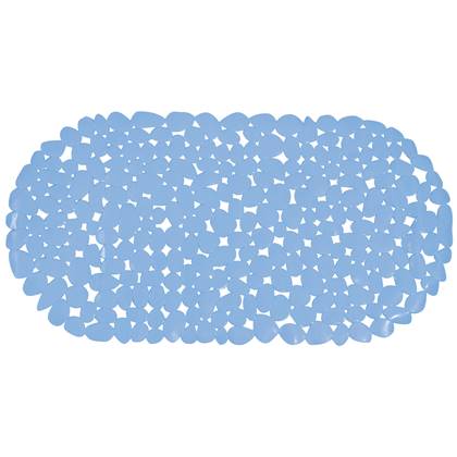 MSV Douche|bad anti-slip mat badkamer - pvc - licht - 35 x 68 cm Blauw
