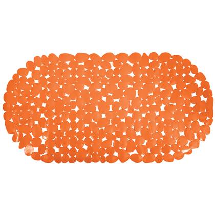 MSV Douche|bad anti-slip mat badkamer - pvc - - 35 x 68 cm Oranje