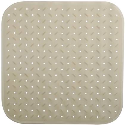 MSV Douche|bad anti-slip mat badkamer - rubber - - 54 x 54 cm Beige