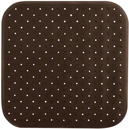 MSV Douche|bad anti-slip mat badkamer - rubber - - 54 x 54 cm Bruin