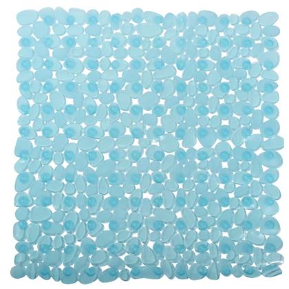 MSV Douche|bad anti-slip mat badkamer - pvc - aqua - 53 x 53 cm Blauw