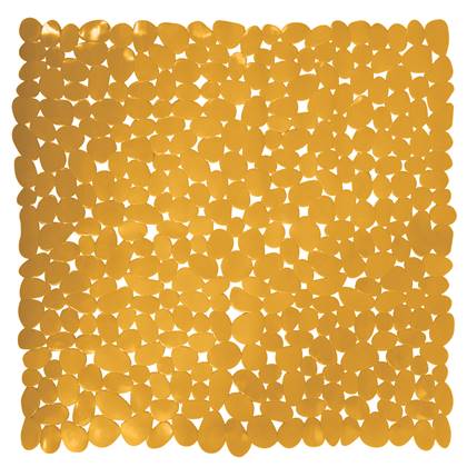 MSV Douche|bad anti-slip mat badkamer - pvc - saffraan geel - 53x53 cm Oranje