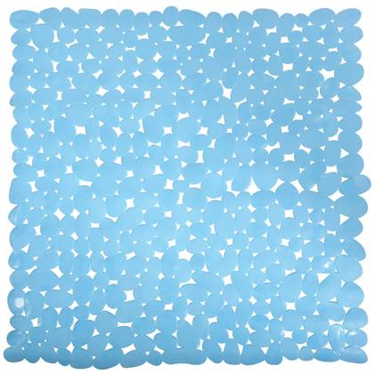 MSV Douche|bad anti-slip mat badkamer - pvc - licht - 53 x 53 cm Blauw