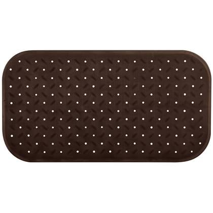 MSV Douche|bad anti-slip mat badkamer - rubber - - 36 x 76 cm Bruin