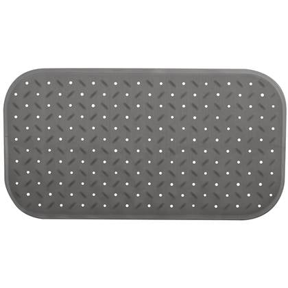 MSV Douche|bad anti-slip mat badkamer - rubber - - 36 x 76 cm Grijs