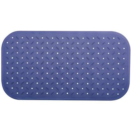 MSV Douche|bad anti-slip mat badkamer - rubber - - 36 x 65 cm Blauw