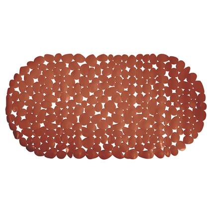 MSV Douche|bad anti-slip mat badkamer - pvc - terracotta - 39 x 99 cm