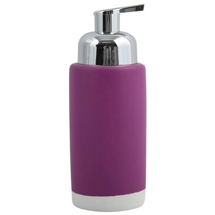 MSV Zeeppompje|dispenser Enzo - keramiek - |zilver - 18 cm Paars