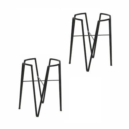 Set van 2x stuks plantenpot|bloempot plantenstandaard|verhoger m Zwart