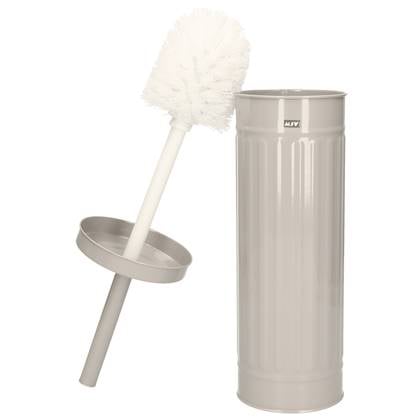 MSV Industrial Toilet|wc-borstel houder - metaal - licht grijs - 38 cm Taupe