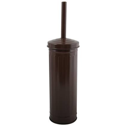MSV Industrial Toilet|wc-borstel houder - metaal - donker - 38 cm Bruin