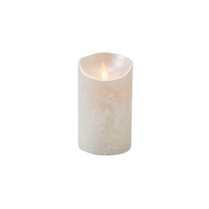 Anna's Collection Led stompkaars - zilver - H12,5 x D7,5 cm - wax