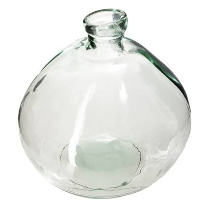 Atmosphera bol fles vaas - helder - glas - H33 x D32 cm Transparant