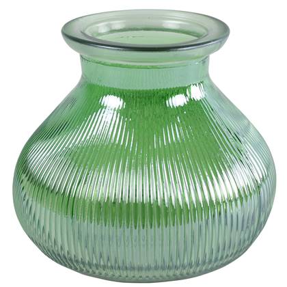 Decostar Bloemenvaas - |transparant glas - H12 x D15 cm Groen