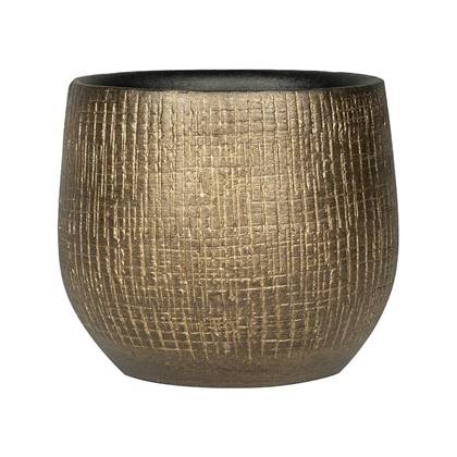 Ter Steege Pot Ryan Shiny Gold 18 cm ronde en bloempot voor binnen Goud