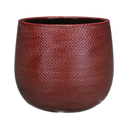 Mica Decorations Plantenpot - - keramiek - 19x21 cm Rood