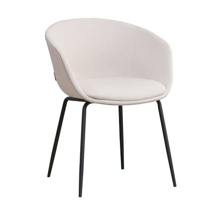 Bronx71® Scandinavische eetkamerstoel Ole beige gerecyclede stof - Eetkamerstoelen set van 6