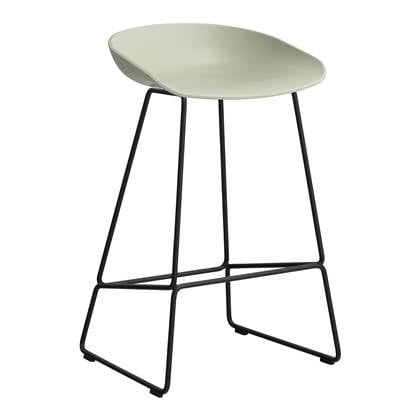 HAY About a Stool AAS38 Barkruk H 65 cm Black Steel Pastel Green
