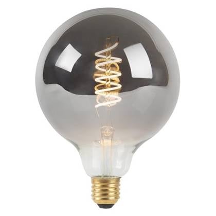 Highlight E27 4Watt Smoke Spiraal 95mm Dimbaar Zilver, Zwart